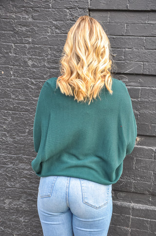 Ribbed Dolman Sleeve Sweater