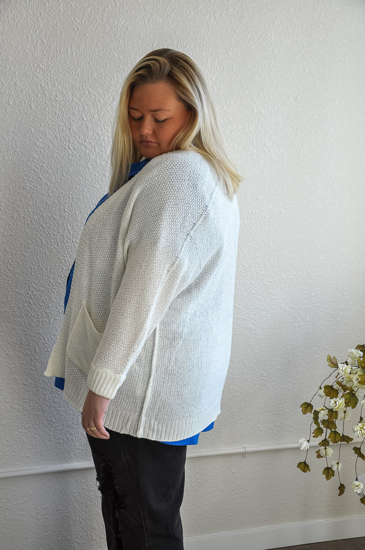 Ribbed Knit Open Front Cardigan