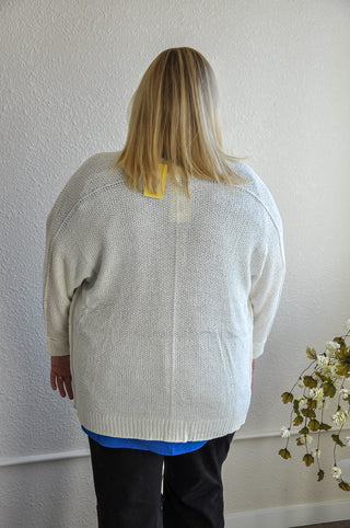 Ribbed Knit Open Front Cardigan