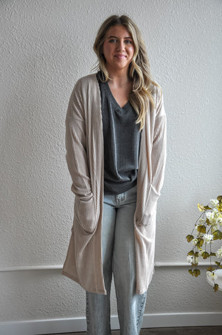 Ribbed Long Sleeve Cardi