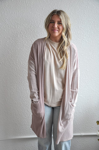 Ribbed Long Sleeve Cardi