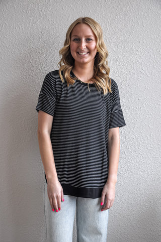 Ribbed & Banded Dolman Top