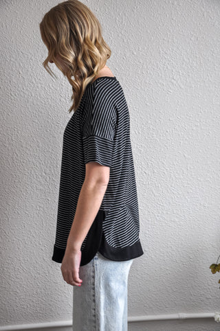 Ribbed & Banded Dolman Top