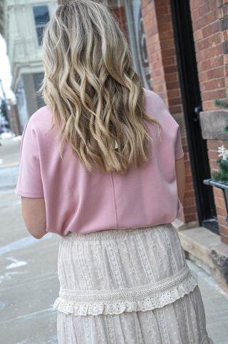 Rose Drop Shoulder Top