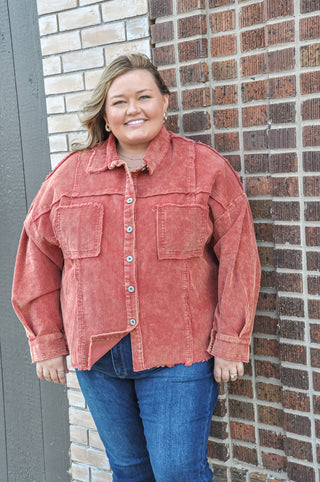 Rosewood Stone Wash Curvy Jacket