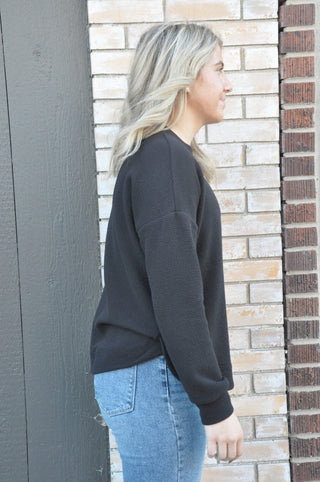 Round Neck Cloudy Knit L/S Top