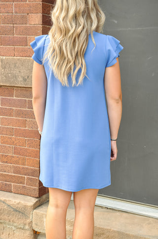 Ruffle Cap Sleeve Mini Dress