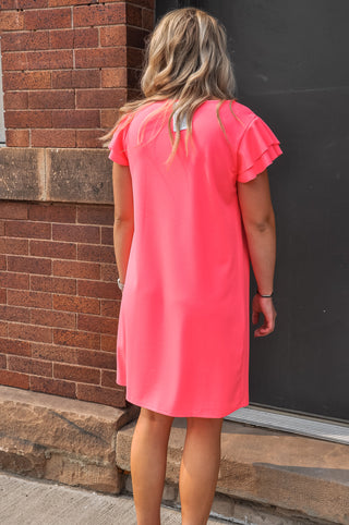 Ruffle Cap Sleeve Mini Dress