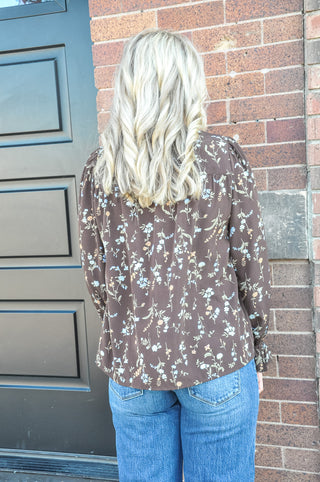 Ruffle Hem Floral Print Top