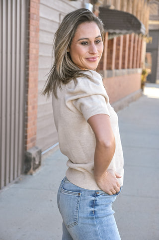 Ruffled Neck Knit Sweater