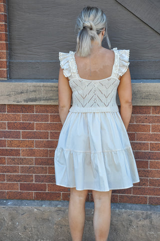 Ruffled Sleeves Sweater Top Combo Dress