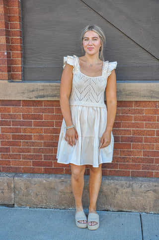 Ruffled Sleeves Sweater Top Combo Dress