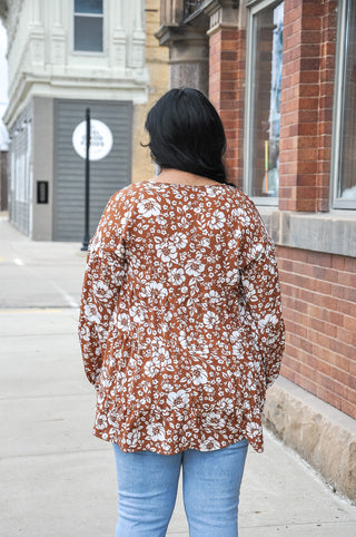 Rusty Floral Printed Blouse