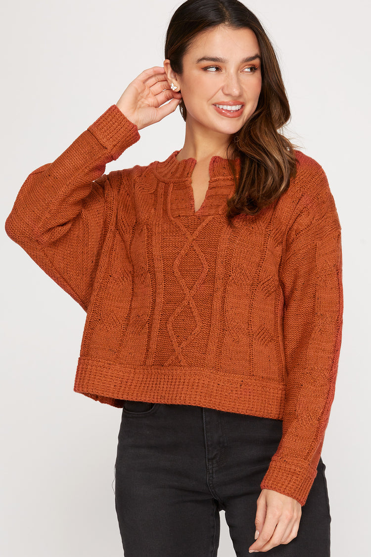 Cable Knit Cropped Sweater | JQ Clothing Co.