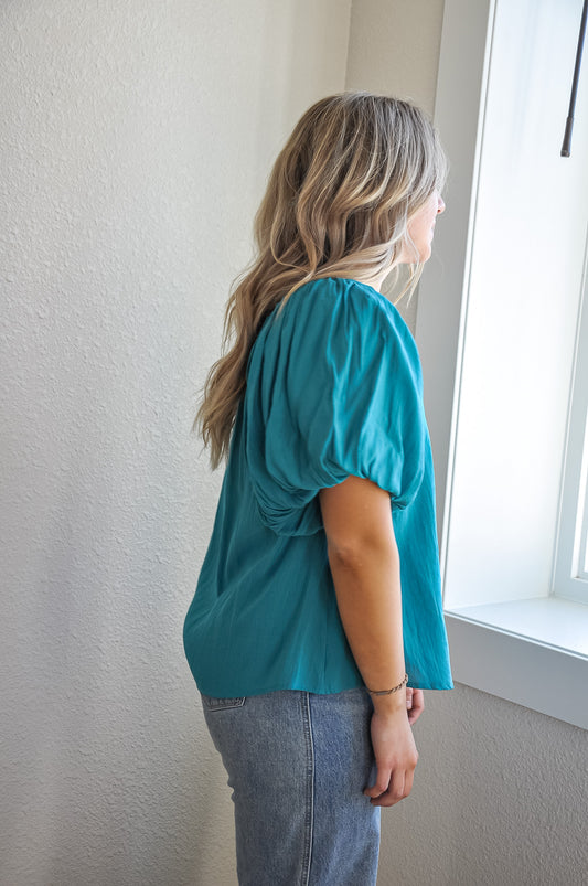 SS Pleated Top w/Shirring Details