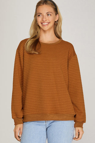 Textured Basic Long Sleeve Top | JQ Clothing Co.