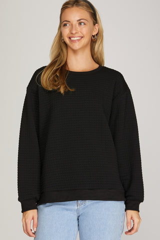 Textured Basic Long Sleeve Top | JQ Clothing Co.