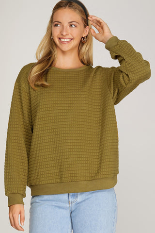 Textured Basic Long Sleeve Top | JQ Clothing Co.