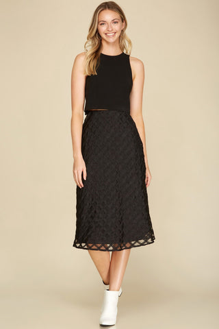 Grid Patter Black Mermaid Skirt | JQ Clothing Co.