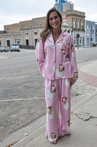 Santa Dreams Plisse Pajama Set