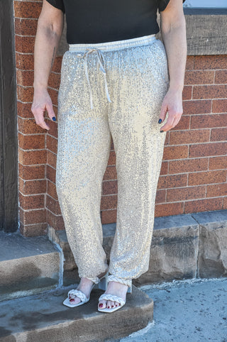 Sassy Sequin Jogger Pants