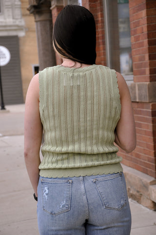 Scallop Hem Crochet Like Sweater