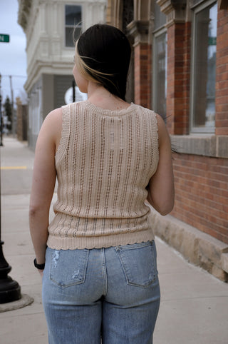 Scallop Hem Crochet Like Sweater