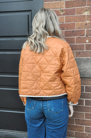 Scarlotte Scallop Trim Quilted Jacket