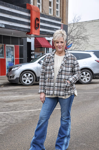 School Girl Plaid Blazer Jacket