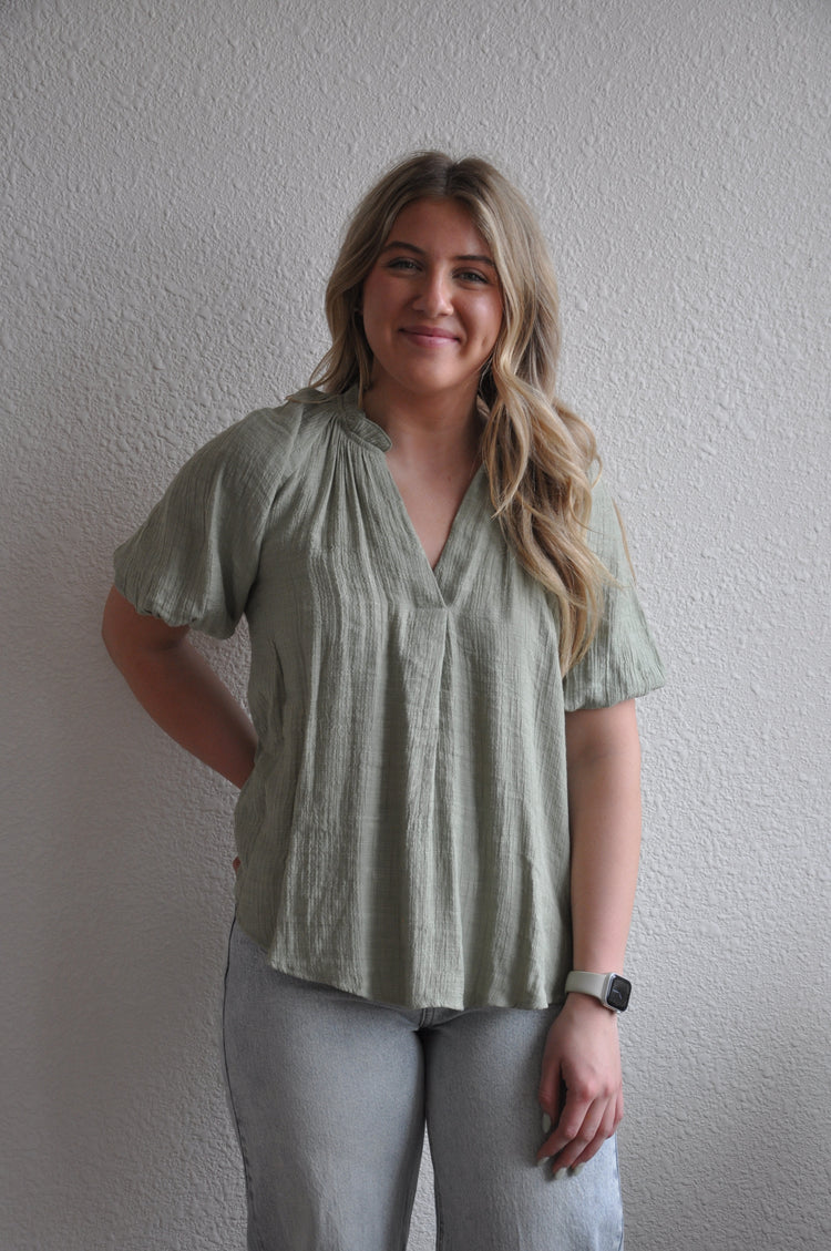 Scrunched Short Sleeve