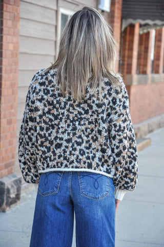 Scoop Neck Leopard Cardigan