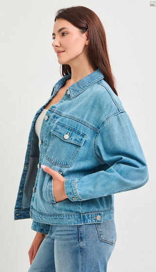 Pintuck Detailed Boxy Jacket