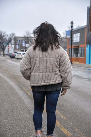 Sherpa Corded Puffer Jacket