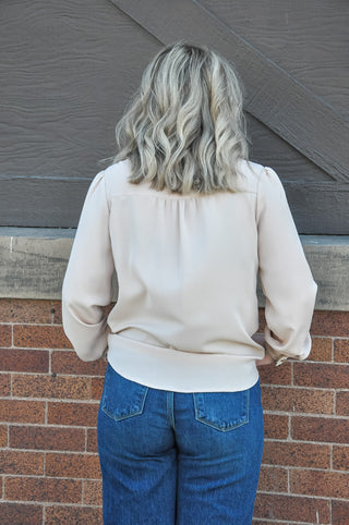 Silky Beige Button Up Shirt