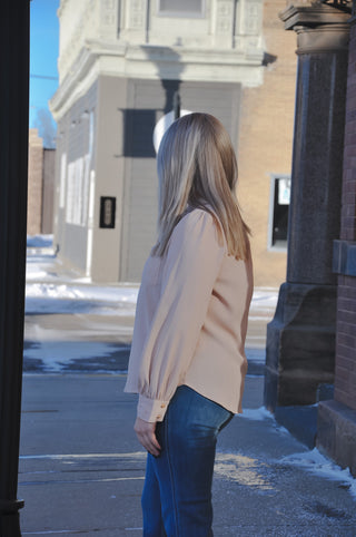 Silky Beige Button Up Shirt