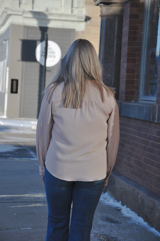 Silky Beige Button Up Shirt