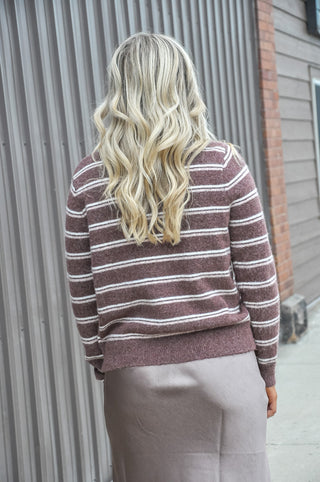 Double Striped Button Down Cardigan