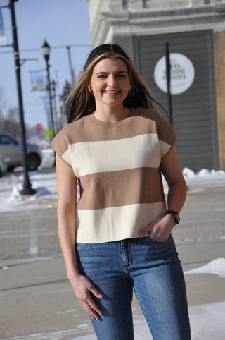 Simple Striped Sweater Muscle Tank