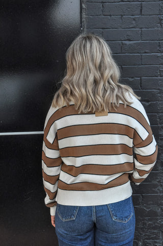 Simply Striped Polo Sweater