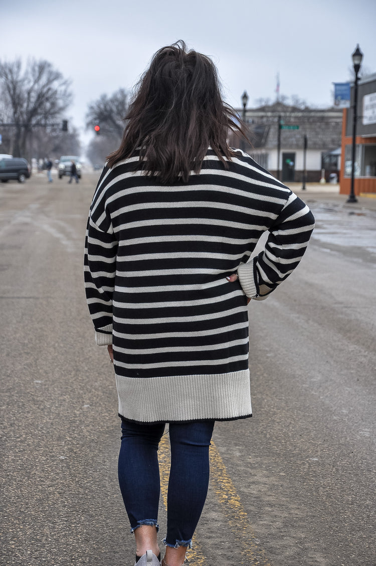 Skater Girl Striped Sweater Dress