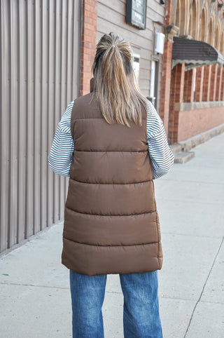 Sleek Zip Front Long Vest, view 7