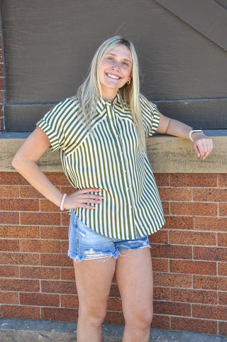 Sleek and Striped Cuff Sleeve Top