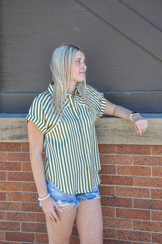 Sleek and Striped Cuff Sleeve Top