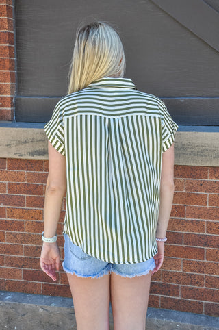 Sleek and Striped Cuff Sleeve Top