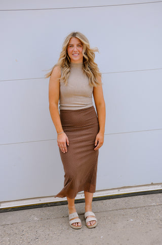 Sleeveless Turtleneck Knit Top