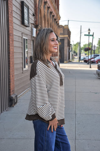 Slub Knit Mix and Match Striped Top