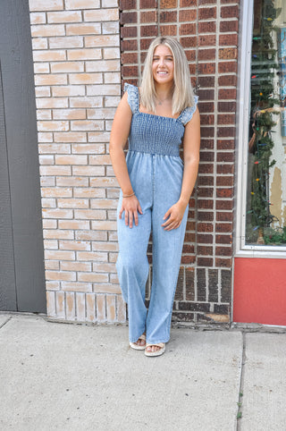 Smokey Washed Denim Overalls