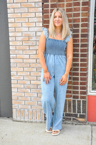 Smokey Washed Denim Overalls