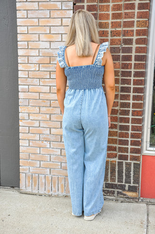 Smokey Washed Denim Overalls