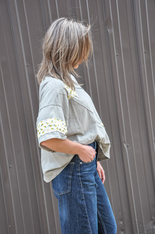 Smoky Grey Relaxed-fit Cotton Top